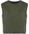 NS342 Native Spirit Ladies Cropped Tank Top Washed Organic Khaki colour image